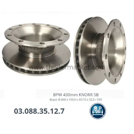 BPW Fren Disk  298 Geniş Boğaz-BPW.03.088.35.12.7