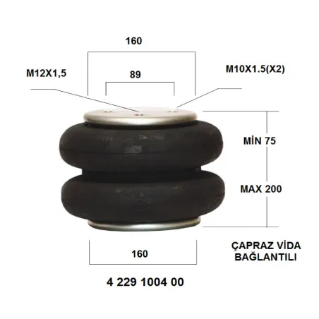 04229100400 SAF Dingil Süspansiyon Katlı Körük-SAF 04229100400