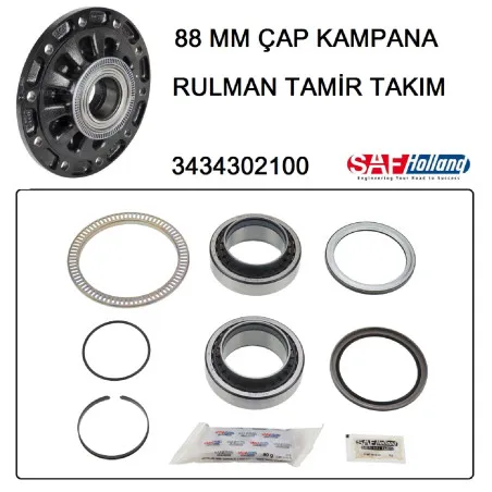 03434302100 SAF Kampanalı Porya Rulman Set 88 MM -SAF 03434302100