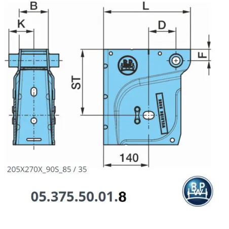 BPW Air ECO Compact Makas Kulak 205 mm-BPW.05.375.50.01.0