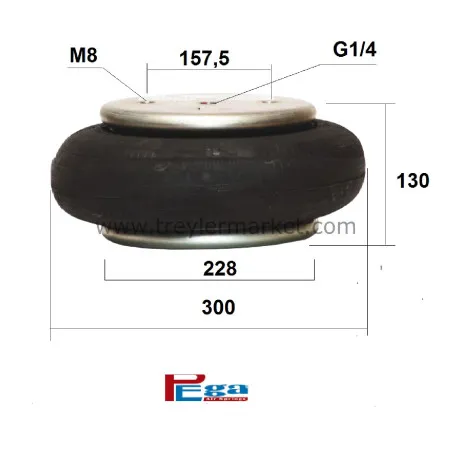 Tek Katlı Süspansiyon Kaldırma Körük 300 mm çap-P30.1301.P02