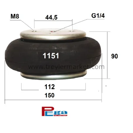 Tek Katlı Süspansiyon Kaldırma Körük 152 mm çap-P30.1151.P01