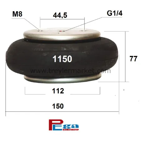Tek Katlı Süspansiyon Kaldırma Körük 150 mm çap- P30.1150.P01