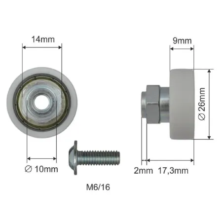 SCHMITZ Dorse Üst Çatı Rulman Çap 26 mm - 1057718