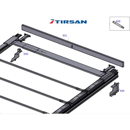 Tırsan  Kapı Üst Profil Komple (+50+50MM.Kalk.) 031 Nolu -CT00077