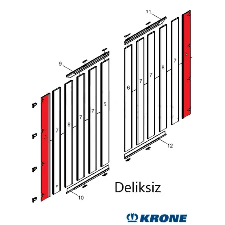 KRONE Profil Arka Kapı Menteşeli Profil Sağ-Sol 3200 mm -515029808