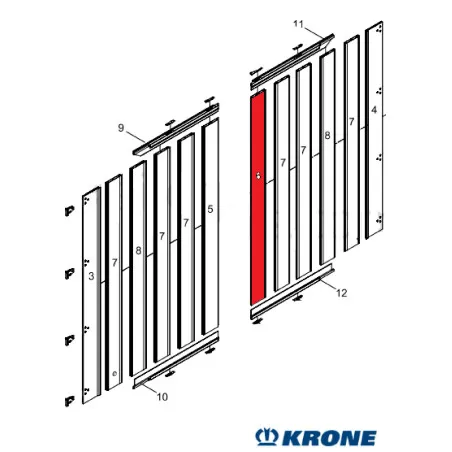 KRONE Arka Sağ Kapı Orta İç Profil 3174 mm -840195548