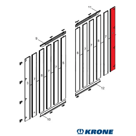 KRONE Profil Arka Kapı Menteşeli Profil Sağ-2750 mm -515082624