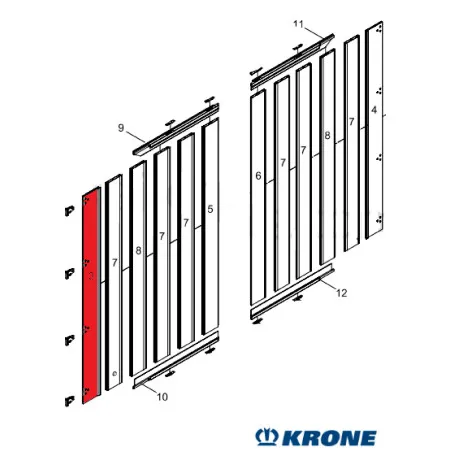 KRONE Profil Arka Kapı Menteşeli Profil Sol-2750 mm -515082600